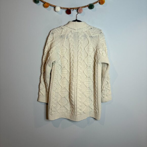 Inis Crafts Irish Merino Wool cable knit cardigan sweater - Picture 4 of 4